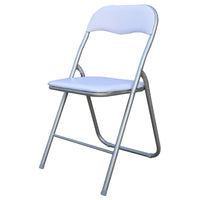 Set di 6 Sedie Pieghevole Monocolore Bianco Pvcon Metallo 44x45x79