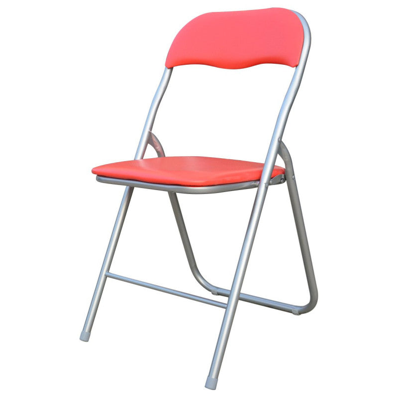 Set di 6 Sedie Pieghevole Monocolore Rosso Pvcon Metallo 44x45x79