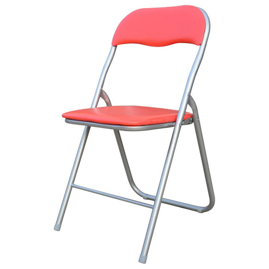 Set di 6 Sedie Pieghevole Monocolore Rosso Pvcon Metallo 44x45x79