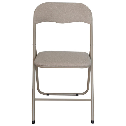 Set di 6 Sedie Pieghevole Solana In Tessuto Boucle' Beige