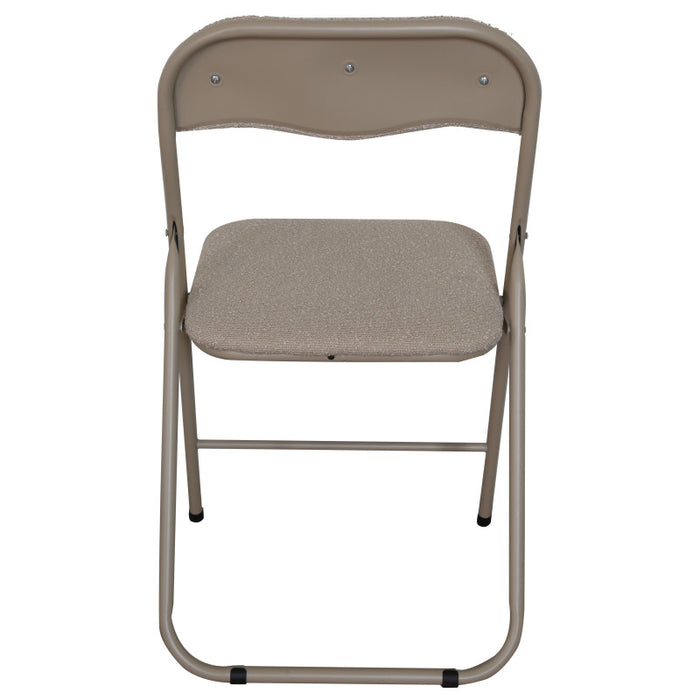 Set di 6 Sedie Pieghevole Solana In Tessuto Boucle' Beige