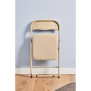 Set di 6 Sedie Pieghevole Solana In Tessuto Boucle' Beige