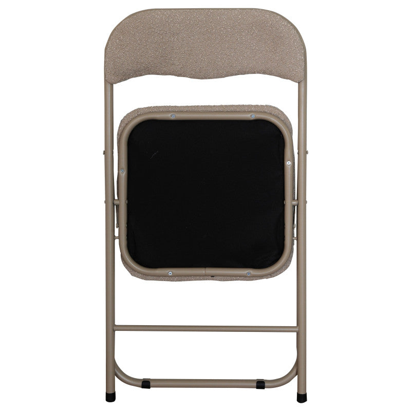 Set di 6 Sedie Pieghevole Solana In Tessuto Boucle' Beige