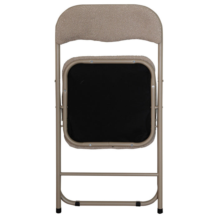 Set di 6 Sedie Pieghevole Solana In Tessuto Boucle' Beige