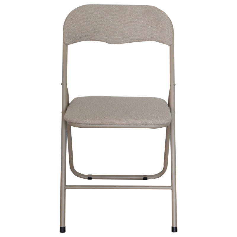 Set di 6 Sedie Pieghevole Solana In Tessuto Boucle' Beige