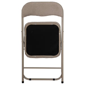 Set di 6 Sedie Pieghevole Solana In Tessuto Boucle' Beige