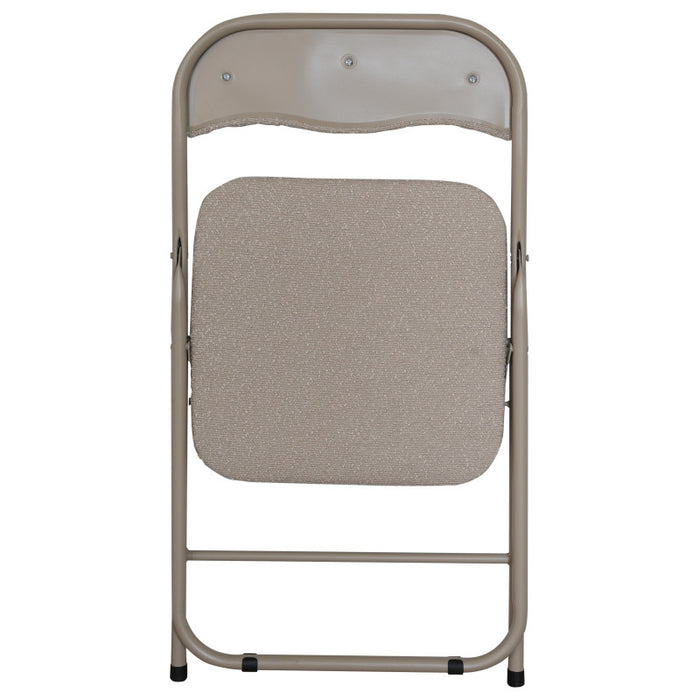 Set di 6 Sedie Pieghevole Solana In Tessuto Boucle' Beige