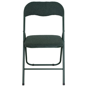 Set di 6 Sedie Pieghevole Solana In Tessuto Boucle' Verde Scuro