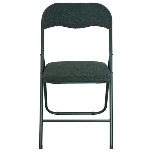 Set di 6 Sedie Pieghevole Solana In Tessuto Boucle' Verde Scuro