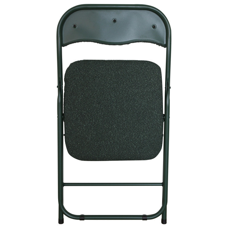 Set di 6 Sedie Pieghevole Solana In Tessuto Boucle' Verde Scuro