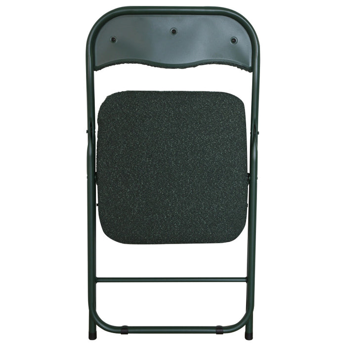 Set di 6 Sedie Pieghevole Solana In Tessuto Boucle' Verde Scuro