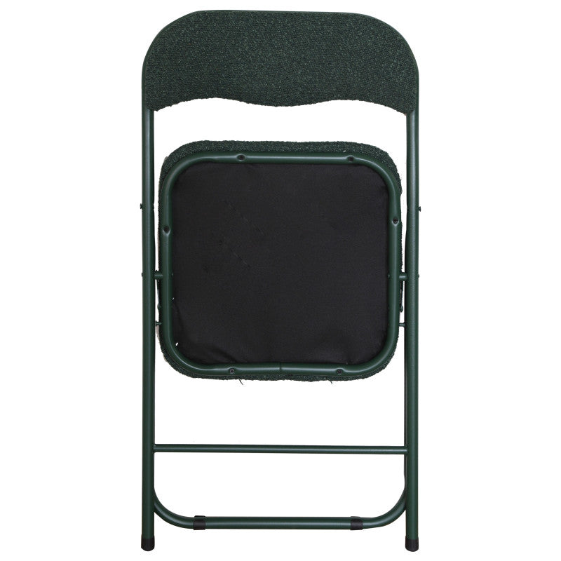 Set di 6 Sedie Pieghevole Solana In Tessuto Boucle' Verde Scuro