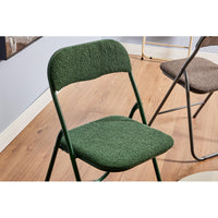 Set di 6 Sedie Pieghevole Solana In Tessuto Boucle' Verde Scuro