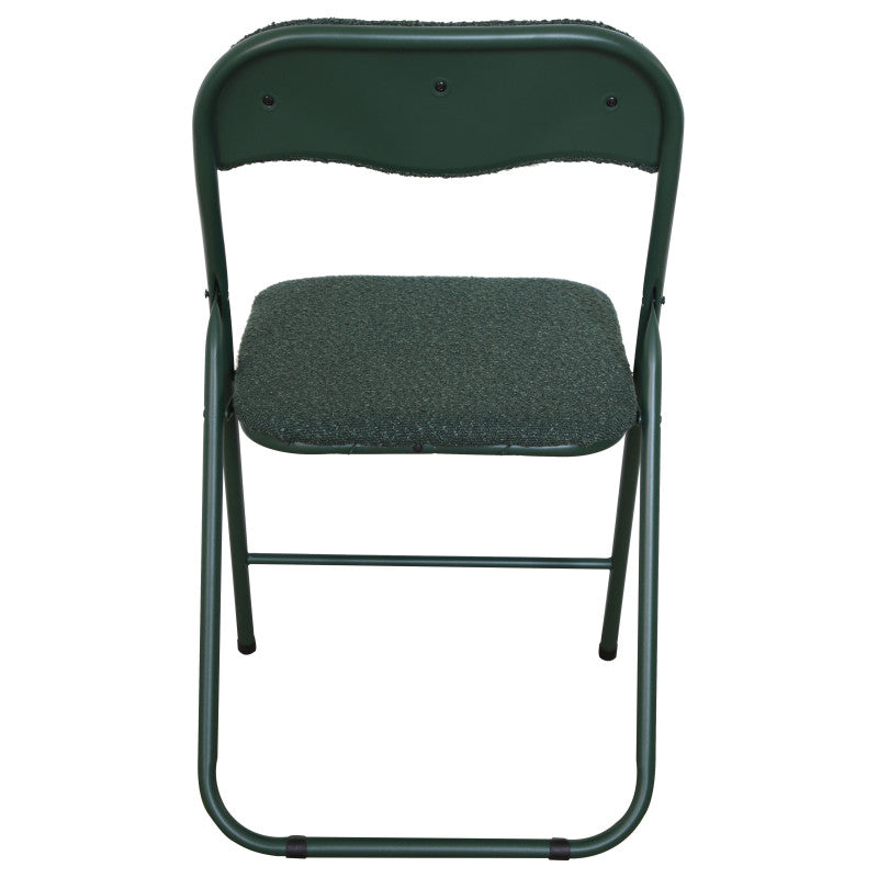 Set di 6 Sedie Pieghevole Solana In Tessuto Boucle' Verde Scuro