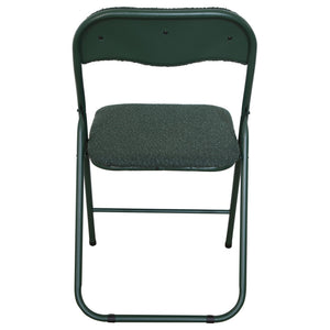 Set di 6 Sedie Pieghevole Solana In Tessuto Boucle' Verde Scuro