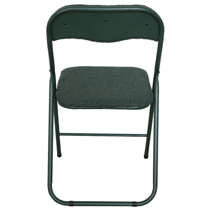 Set di 6 Sedie Pieghevole Solana In Tessuto Boucle' Verde Scuro