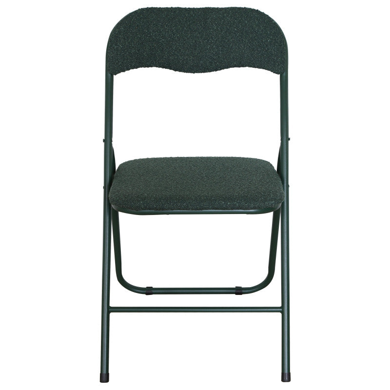 Set di 6 Sedie Pieghevole Solana In Tessuto Boucle' Verde Scuro