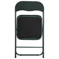 Set di 6 Sedie Pieghevole Solana In Tessuto Boucle' Verde Scuro