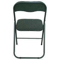 Set di 6 Sedie Pieghevole Solana In Tessuto Boucle' Verde Scuro