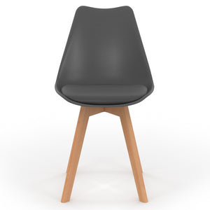 IDMarket - Set di 6 sedie SARA scandinavo grigio scuro x2, grigio chiaro x2 e patchwork marrone