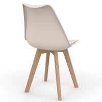 IDMarket - Set di 6 sedie scandinave SARA beige e bianche con velluto patchwork marrone e beige