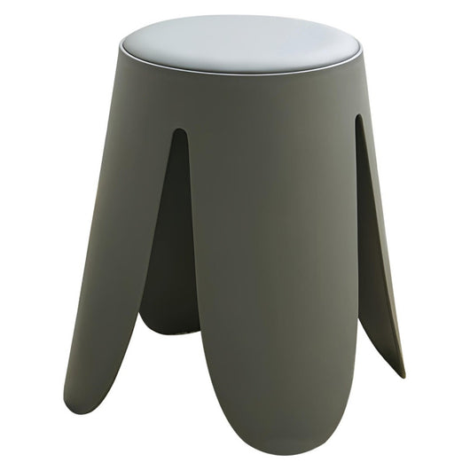 Set di 6 Sgabelli Johnny In Pp+pu Grigio Chiaro Ø 45x H45 Cm