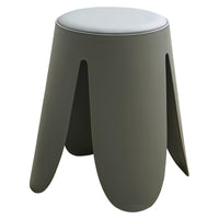 Set di 6 Sgabelli Johnny In Pp+pu Grigio Chiaro Ø 45x H45 Cm