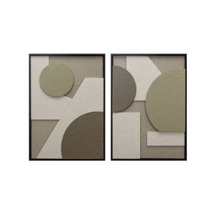 Set di 6 Stampe Su Canvas Round 3d 50x70 Cm 2 Assortimenti