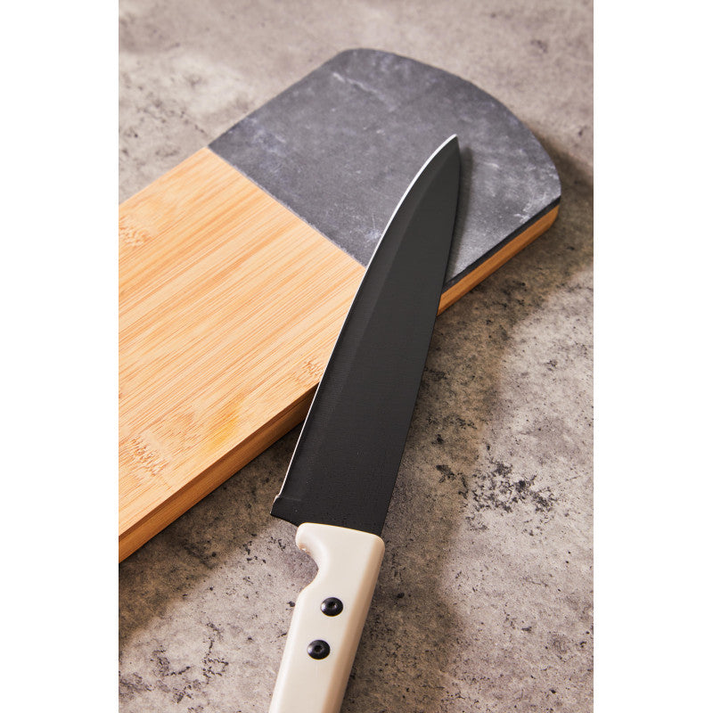 Set di 6 Taglieri Rettangolare Con Manico 42x13x2 Cm Legno/ardesia