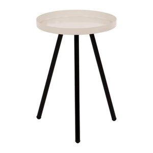 Set di 6 Tavolini Tondo 3 Gambe Dalton D30 H42 Crema/nero