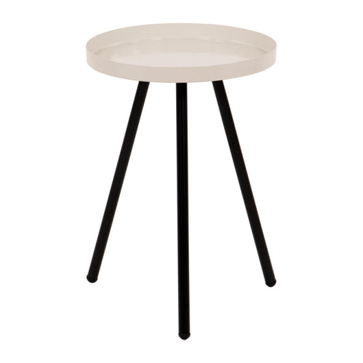 Set di 6 Tavolini Tondo 3 Gambe Dalton D30 H42 Crema/nero