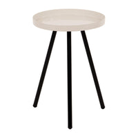 Set di 6 Tavolini Tondo 3 Gambe Dalton D30 H42 Crema/nero