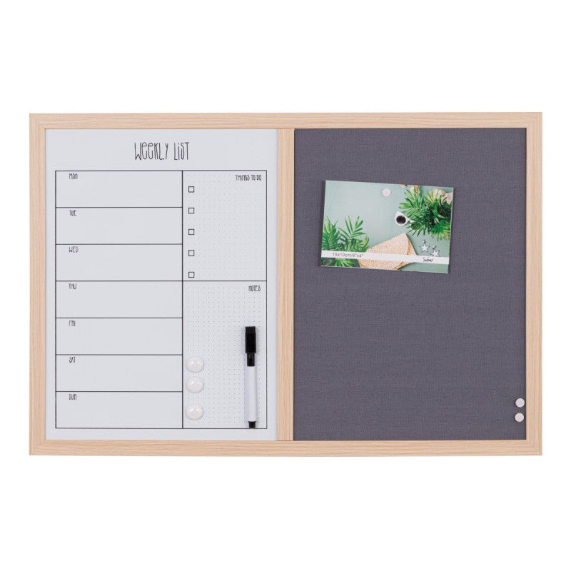 Set di 6 Weekly Planner Con Memo Board Magnetico Looky 40x60x1,8 Cm