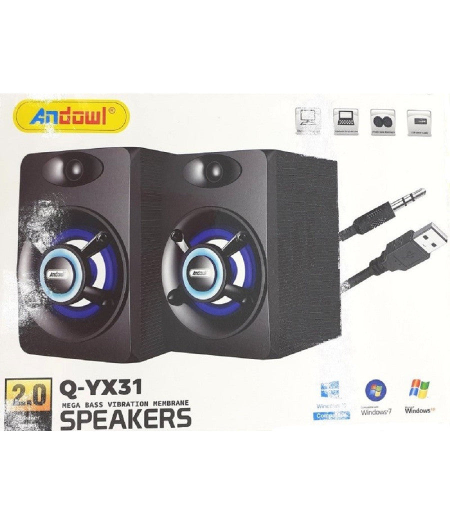 Set Di Altoparlanti Per Computer Pc Q-yx31 Speaker Alimentazione Usb Canali 2.0         