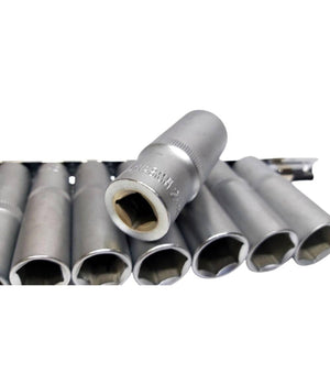 Set Di Chiavi Bussola Lunghe Da 1/2 Chrome Vanadium 10 A 24 Mm 12 Pezzi Mr70253         