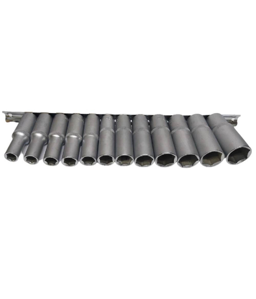 Set Di Chiavi Bussola Lunghe Da 1/2 Chrome Vanadium 10 A 24 Mm 12 Pezzi Mr70253         