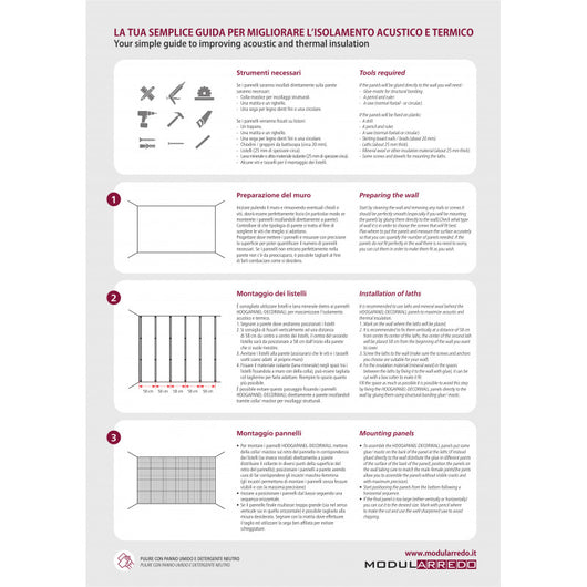Set di Cinque Pannelli Decorativi Murali, Fonoassorbenti a Listelli Obliqui Doppio in Legno, Rovere Aurora, 55x55 p1,1 cm - hoogapanel