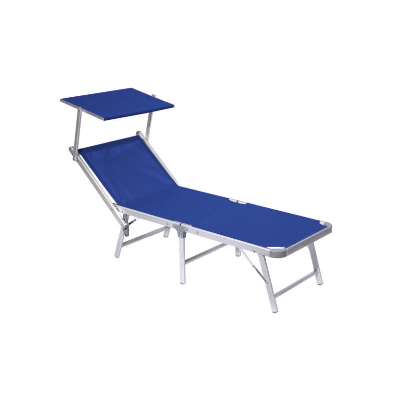 Set Di 2 Lettini Mare Pieghevole C/Tett Alu 1,1/Text 750 Blu Moia