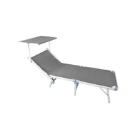 Set Di 2 Lettini Mare Pieghevole C/Tett Alu 1,1/Text 750 Grigio Moia