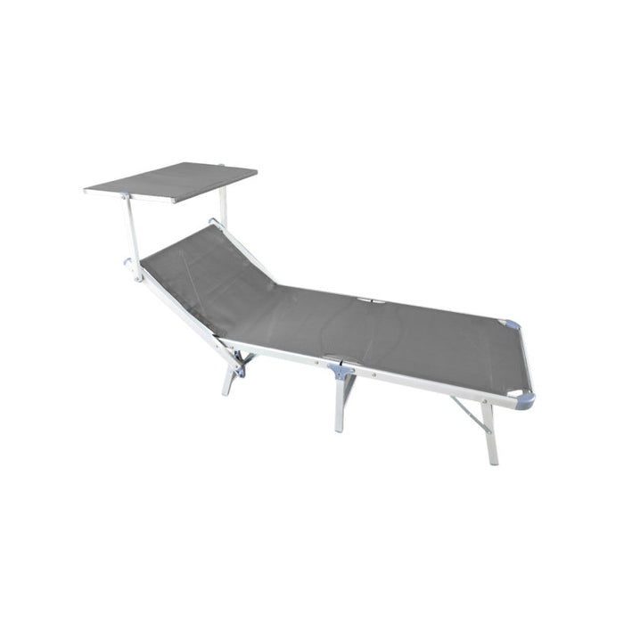 Set Di 2 Lettini Mare Pieghevole C/Tett Alu 1,1/Text 750 Grigio Moia