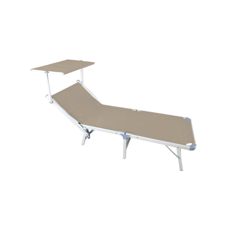 Set Di 2 Lettini Mare Pieghevole C/Tett Alu 1,1/Text 750 Tortora Moia