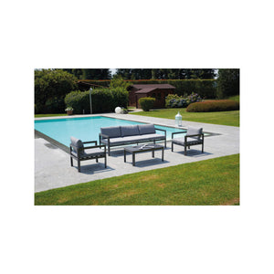 Set Di 2 Poltrone Coffee Set Marsiglia Alu Antracite Moia