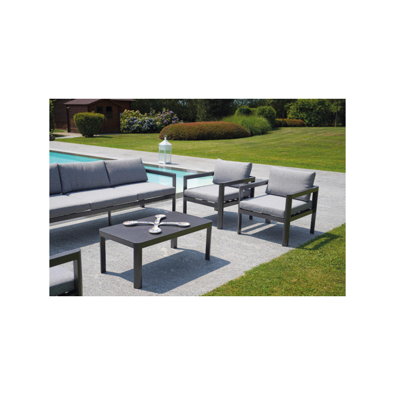 Set Di 2 Poltrone Coffee Set Marsiglia Alu Antracite Moia