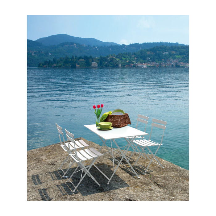 Set Di 2 Sedie Bistro' In Ferro Avorio Moia