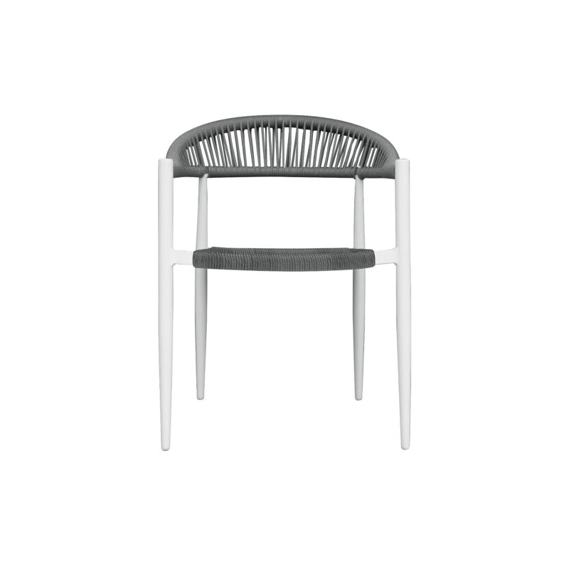 Set di due Sedie MOIA Contract bianco con corda sintetica grigia