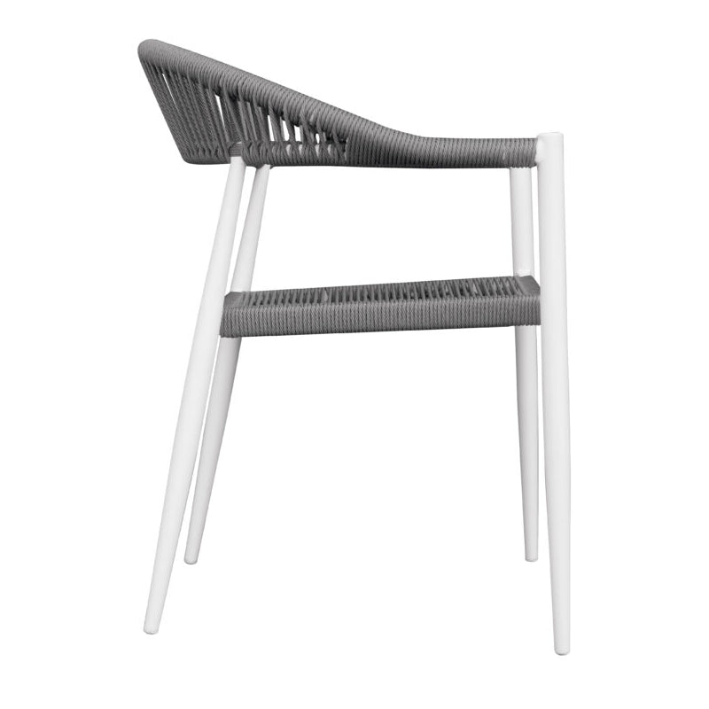 Set di due Sedie MOIA Contract bianco con corda sintetica grigia