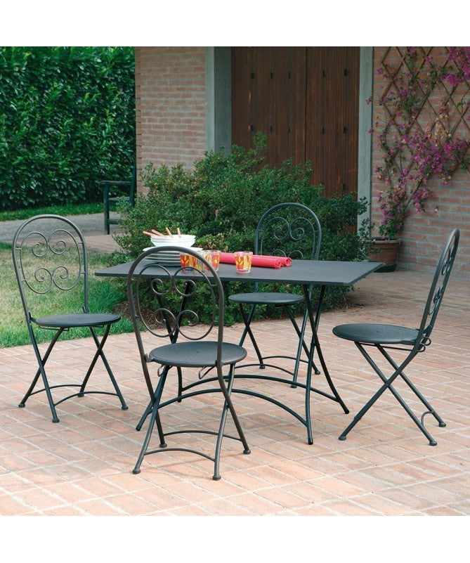 Set Di 2 Sedie Orta - Ferro Antracite - Pieg. Moia