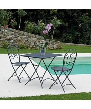 Set Di 2 Sedie Orta - Ferro Antracite - Pieg. Moia