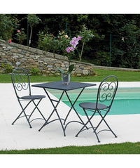 Set Di 2 Sedie Orta - Ferro Antracite - Pieg. Moia