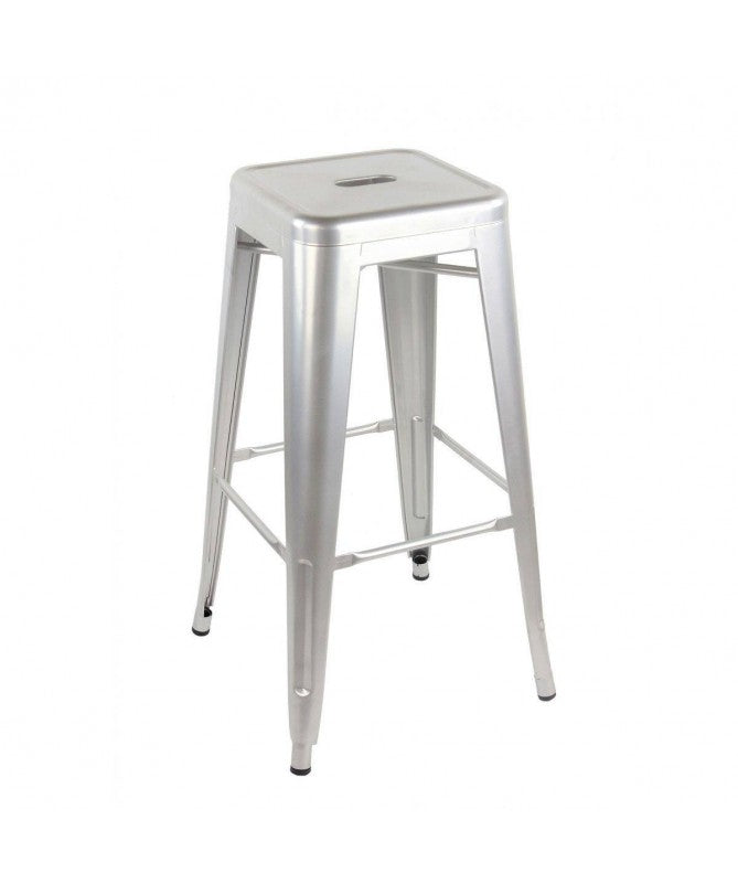 Set Di 4 Sgabelli Impilabile Lamiera Avorio Moia